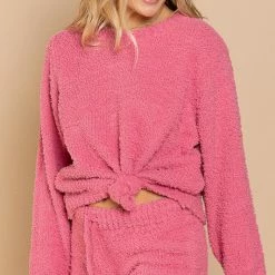 POL The Cozy All Year Bubble Gum Pink Crewneck
