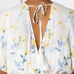 Love Stitch Tops The Nantucket Creamy Yellow Floral