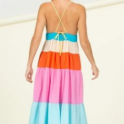 Hyfve The Kara Cami Color Block Tiered Maxi Dress Dresses
