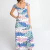 Love Stitch The Jade Floral Patchwork Tiered Maxi Dress Dresses