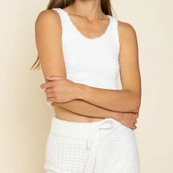 POL The Shawna Berber Fleece Tank Top Tops