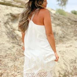 Love Stitch The Romantic White Eyelet Sleeveless Mini Dress