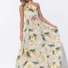 In The Beginning Clothing The Take Me To The Tropics Palm Printed Halter Maxi Dress Dresses