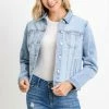 Just USA The Justina Light Wash Denim Jacket Tops