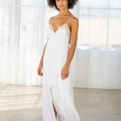 Love Stitch Dresses The Bohemian Button Front Sleeveless Maxi Dress