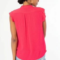 Love Stitch The Maren Hot Pink Flutter Sleeve Top