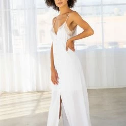 Love Stitch Dresses The Bohemian Button Front Sleeveless Maxi Dress