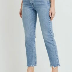 Just Panamaco Inc The Braxton HR Light Wash Vintage Straight Leg Jeans