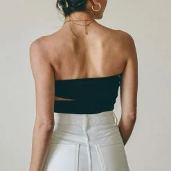 Blue Blush The Kali Black Side O-Ring Bodysuit Tops