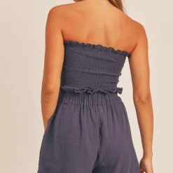 Mable Sets The Romi Wrinkle Gauze Tube Top And Short Set