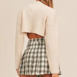 Mable The Caroline Long Sleeve Ribbed Crop Sweater