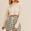 Mable The Caroline Long Sleeve Ribbed Crop Sweater