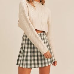 Mable The Caroline Long Sleeve Ribbed Crop Sweater