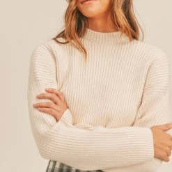 Mable The Caroline Long Sleeve Ribbed Crop Sweater