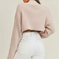 Mable The Caroline Long Sleeve Ribbed Crop Sweater