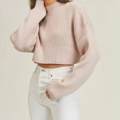 Mable The Caroline Long Sleeve Ribbed Crop Sweater