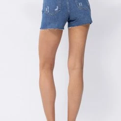Sneak Peek The Tova High-Rise Distressed Denim Shorts