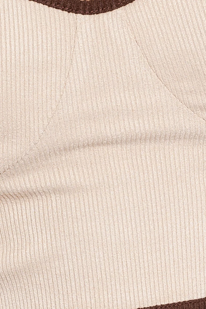 Le Lis The Piper Contrast Piping Longsleeve Crop