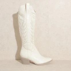 KKE Originals The Samara White Western Boots