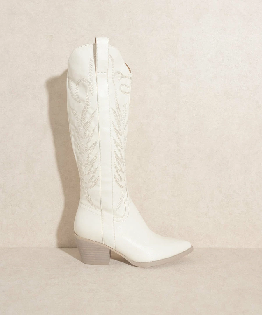 KKE Originals The Samara White Western Boots
