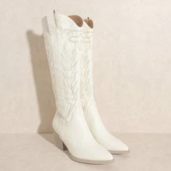 KKE Originals The Samara White Western Boots