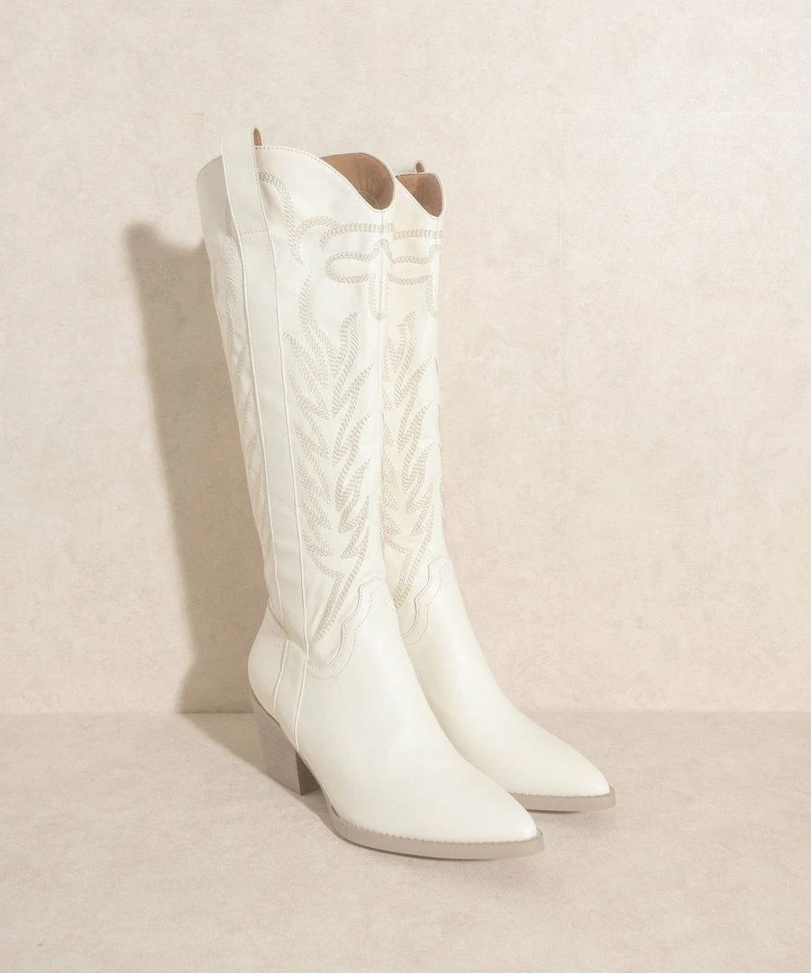 KKE Originals The Samara White Western Boots