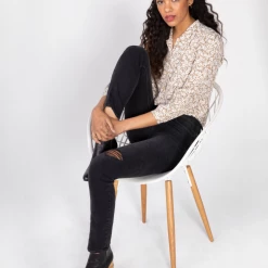 Joan High Waisted Slim Straight Fit Jeans In Vintage Black By Unpublished