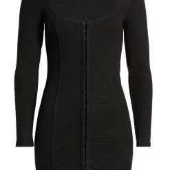The Levitating Black Ribbed Longsleeve Mini Dress By BB Dakota