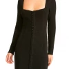 The Levitating Black Ribbed Longsleeve Mini Dress By BB Dakota