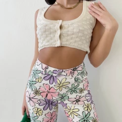 Bailey Rose The Darling Daisies Watercolor Printed Pants