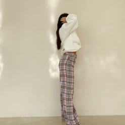 Bailey Rose The Lucy Pink Plaid Pants