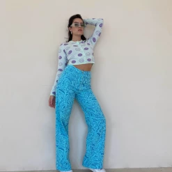 Bailey Rose The Wave Tan Swirl Straight Leg Pants