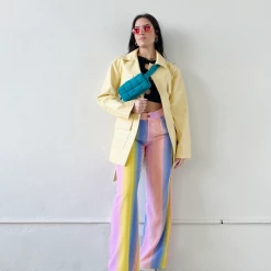 Bailey Rose The Riley Rainbow Striped Satin Pants