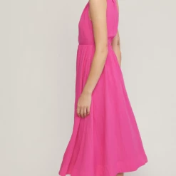 Entro The Rhianna Hot Pink Cutout Single Shoulder Midi Dress