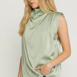 Entro The Shanan Satin Cowl Neck Tank Top