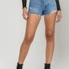 Cello The Henley High Rise Frayed Hem Shorts