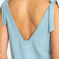 Love Stitch The Lottie Linen Tie Shoulder Tank Top Tops