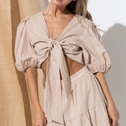 In The Beginning Clothing The Mariposa Beige Tiered Maxi Skirt Skirts