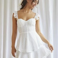 One & Only Collection The Ryan White Swiss Dot Bustier Mini Dress