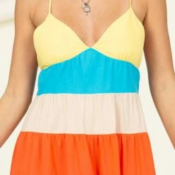 Hyfve The Kara Cami Color Block Tiered Maxi Dress Dresses