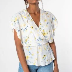 Love Stitch Tops The Nantucket Creamy Yellow Floral