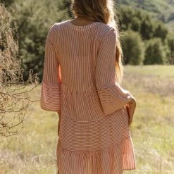 Love Stitch Dresses The Harlow Red & White Striped Tiered Mini Dress