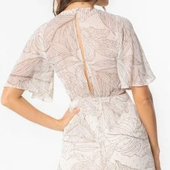 Love Stitch The Leilani Taupe Scarf Maxi Dress With Cutouts