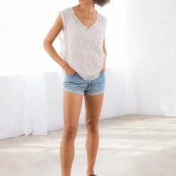 Love Stitch The Cassandra Sheer Chiffon Sleeveless Floral Tank Top