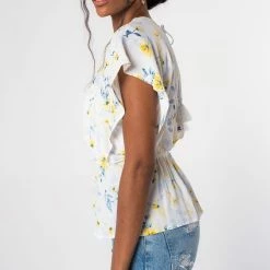Love Stitch Tops The Nantucket Creamy Yellow Floral