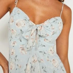 One & Only Collection The Bridget Blue Floral Tie Mini Dress