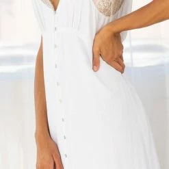 Love Stitch Dresses The Bohemian Button Front Sleeveless Maxi Dress