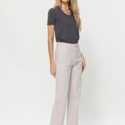 Vervet The Brennie Bone High Rise Straight Leg Jeans