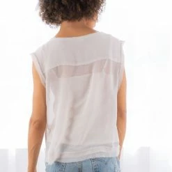 Love Stitch The Cassandra Sheer Chiffon Sleeveless Floral Tank Top