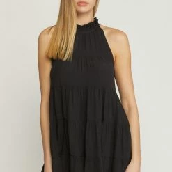 Entro The Priscilla Tiered High Neck Mini Dress Dresses